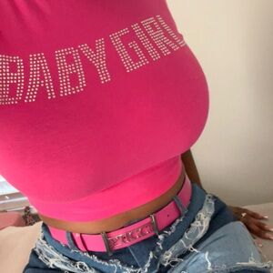 Baby girl rhinestone crop